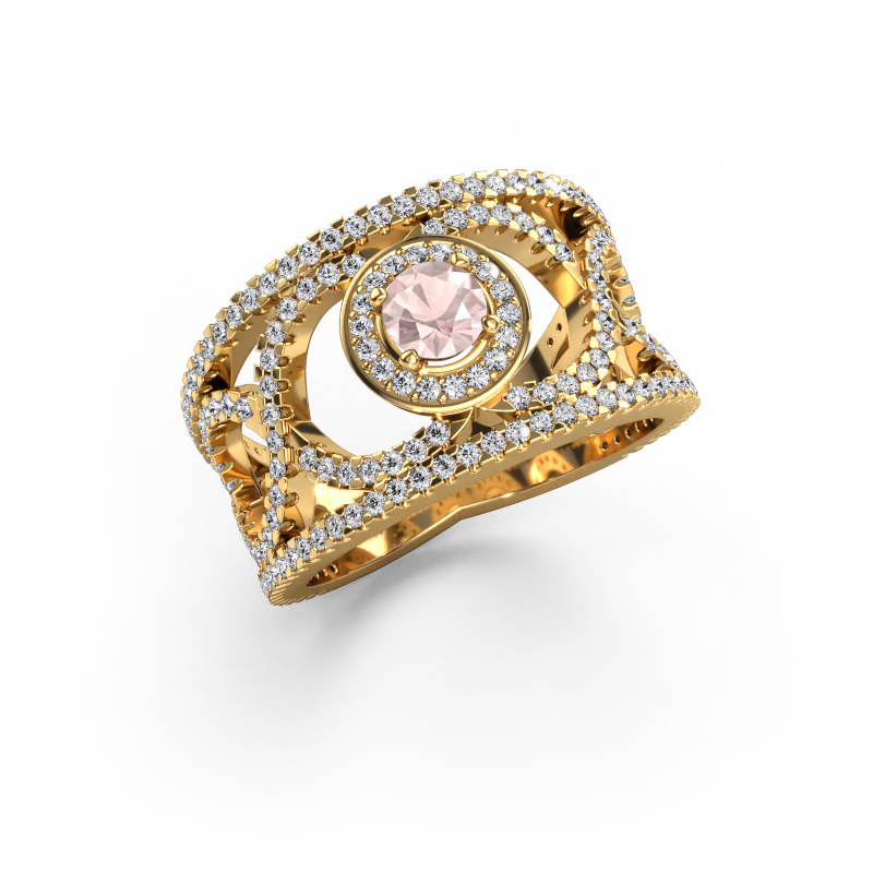 Image of Ring Regina 585 gold Morganite champagne 4.2 mm