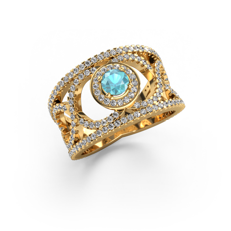 Image of Ring Regina 585 gold Blue topaz 4.2 mm