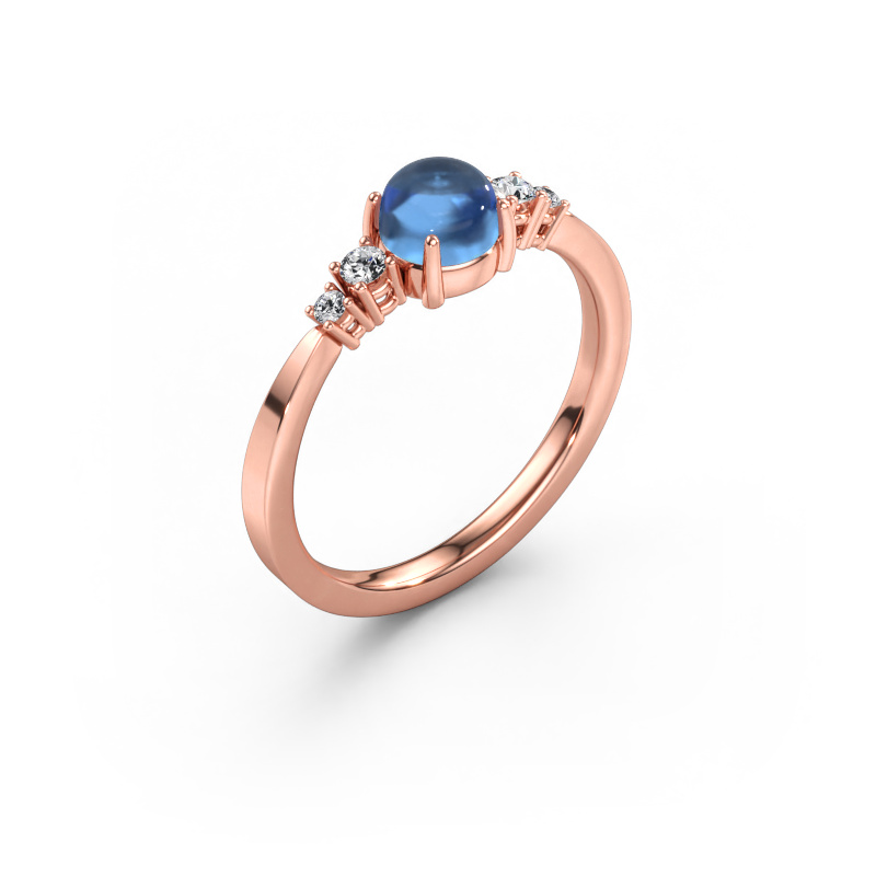 Bild av Ring Regine 585 roséguld Blå topas 5 mm