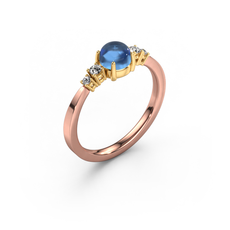 Bild von Ring Regine 585 Roségold Blau Topas 5 mm