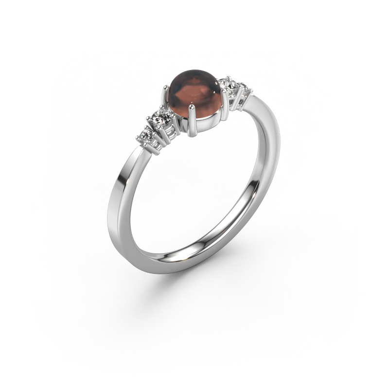 Image of Ring Regine 950 platinum Smokey quartz 5 mm