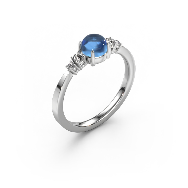 Image de Bague Regine 950 platine Topaze bleue 5 mm