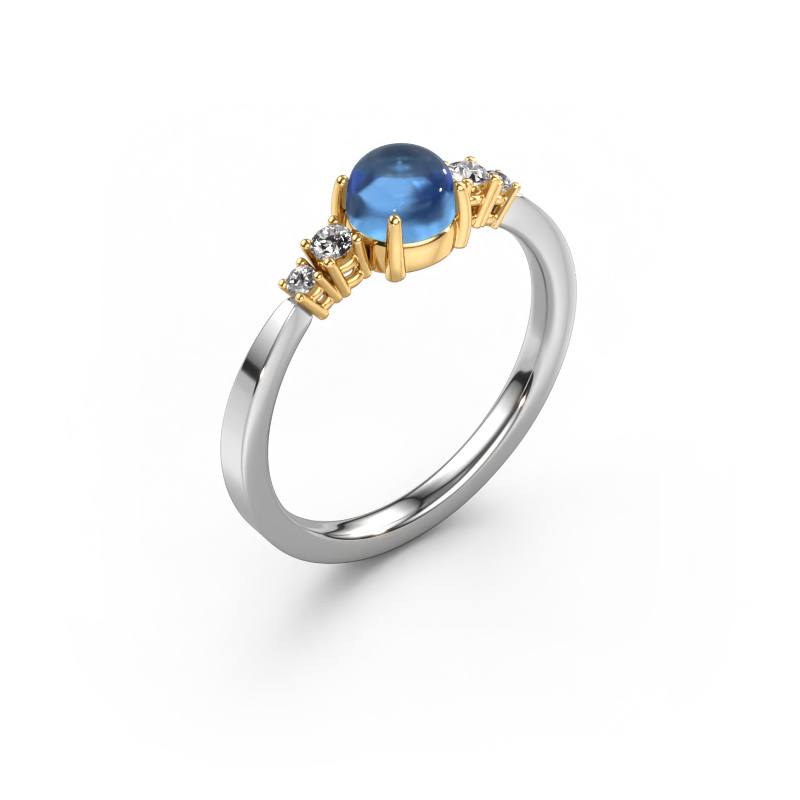 Image of Ring Regine 585 white gold Blue topaz 5 mm