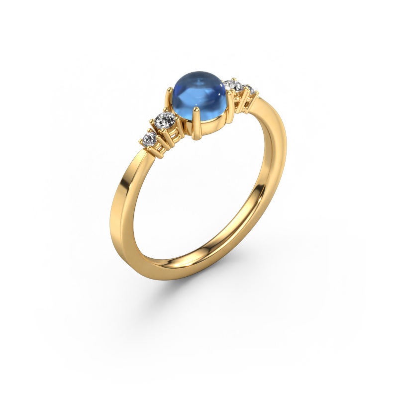 Afbeelding van Ring Regine 585 goud Blauw topaas 5 mm