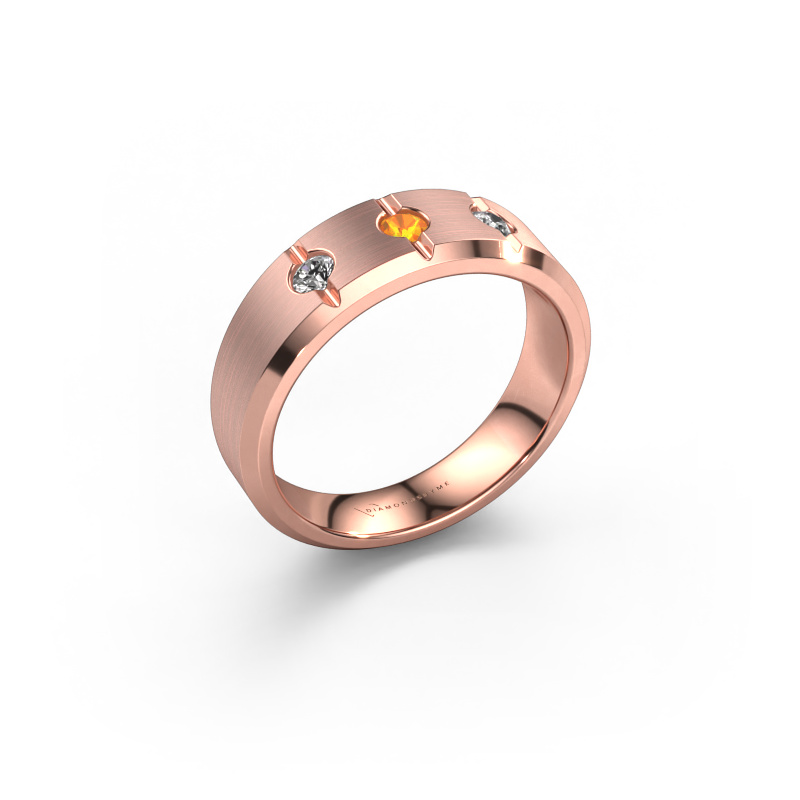 Image of Men's ring Remco 585 rose gold Citrin 2.7 mm