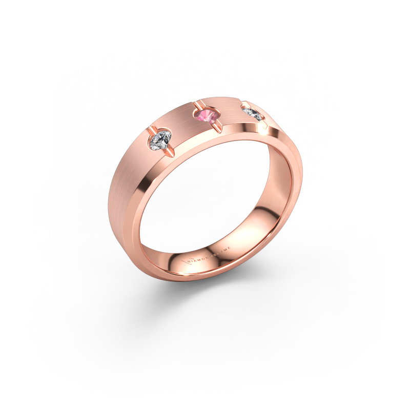 Bild av Herrring Remco 585 roséguld Rosa turmalin 2.7 mm