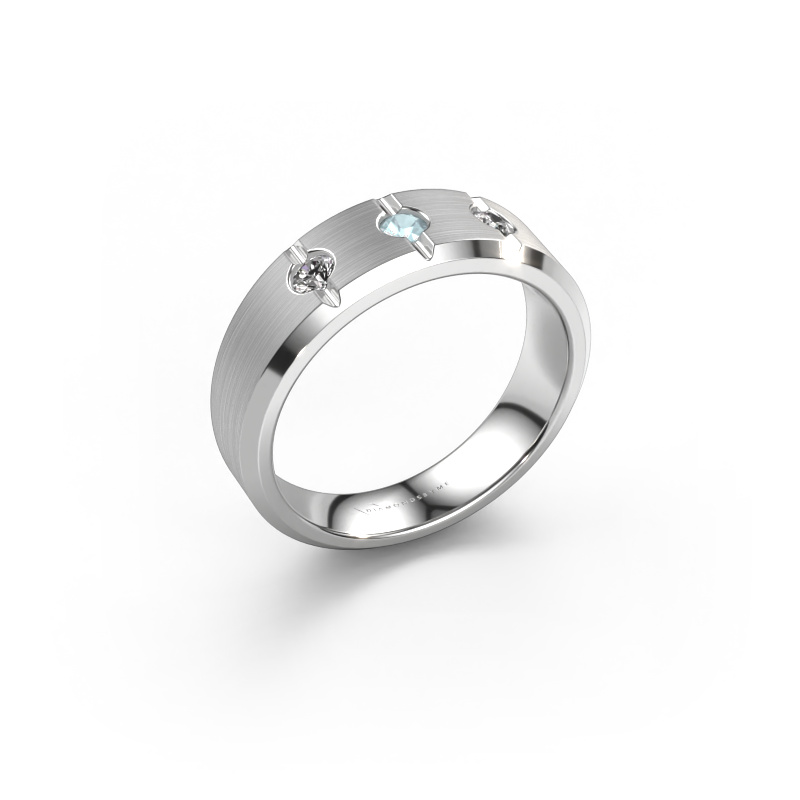Image of Men's ring Remco 585 white gold Aquamarine 2.7 mm