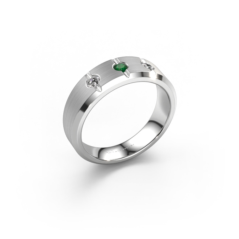 Image of Men's ring Remco 950 platinum Emerald 2.7 mm