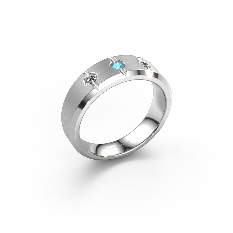 Image of Men's ring Remco 950 platinum Blue topaz 2.7 mm