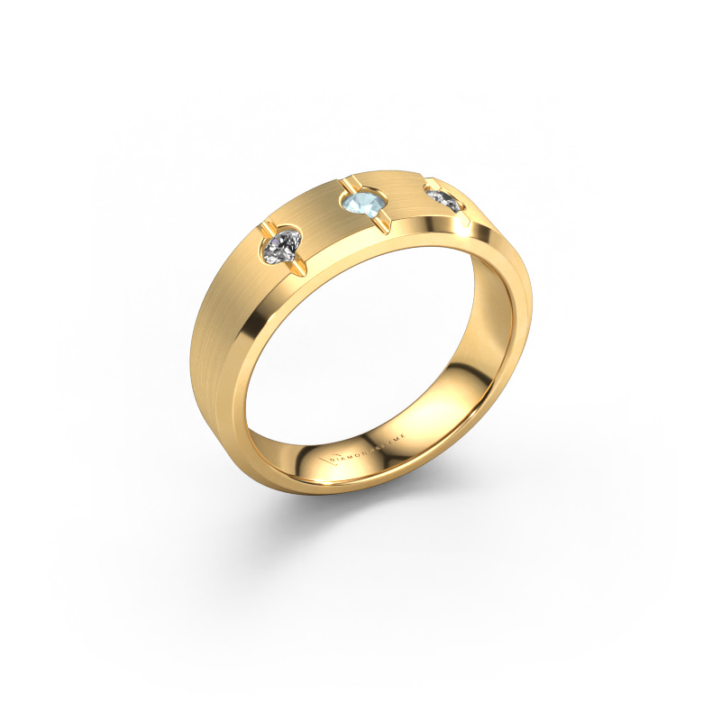 Image de Bague pour homme Remco 585 or jaune Aigue-marine 2.7 mm