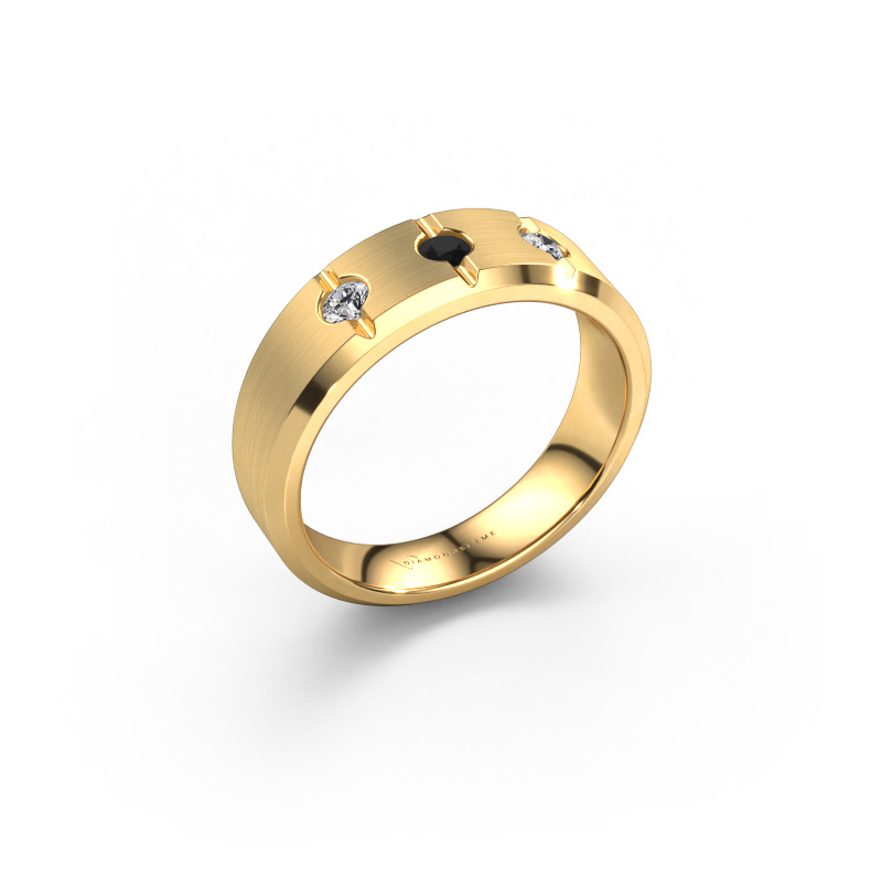 Image de Bague pour homme Remco 585 or jaune Diamant noir 0.256 crt