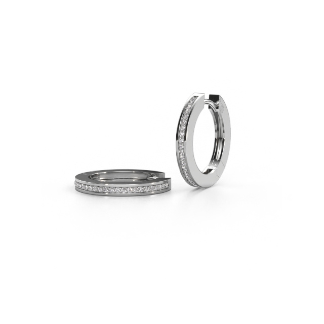 Image of Hoop earrings Renee 4 12 mm 925 silver Zirconia 1 mm