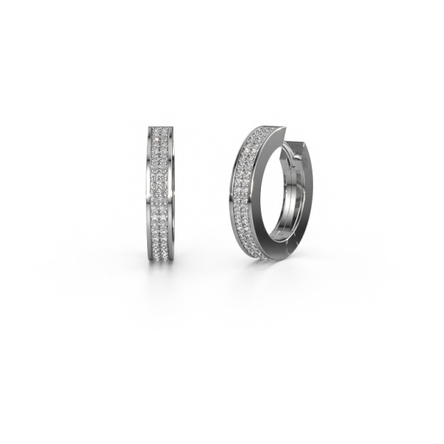 Image of Hoop earrings renee 5 12 mm 950 platinum Zirconia 1 mm