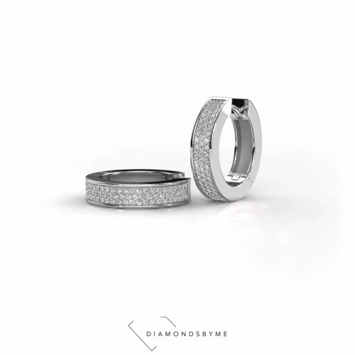 Image of Hoop earrings Renee 6 12 mm 925 silver Black diamond 1.344 crt