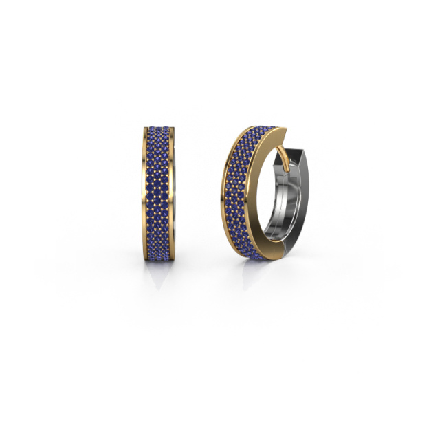 Image of Hoop earrings Renee 6 12 mm 585 gold Sapphire 1 mm