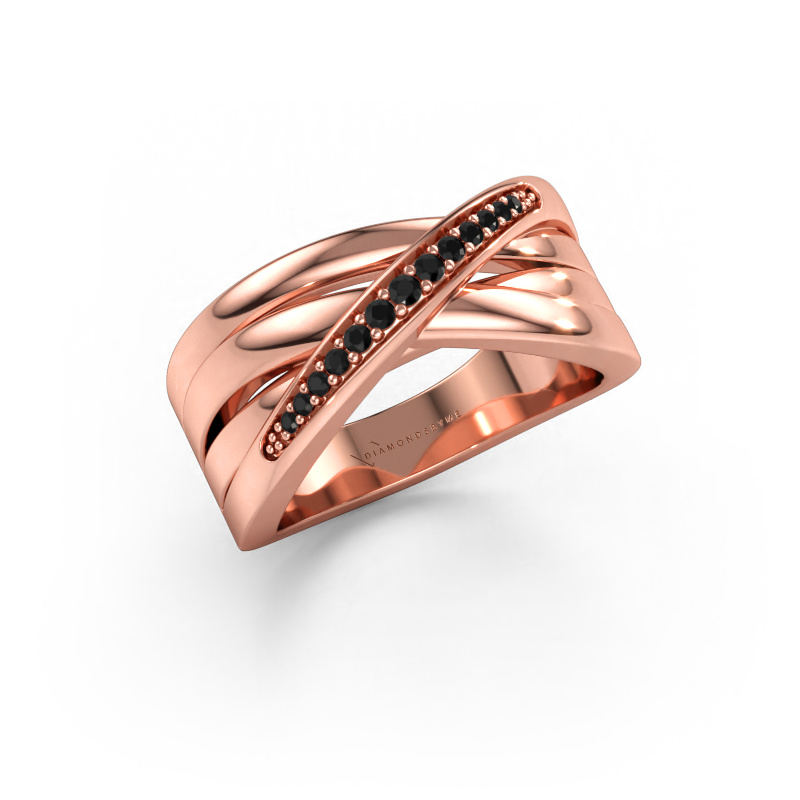 Immagine di Anello Renna 2 585 oro rosa Diamante nero 0.147 crt