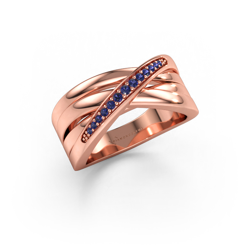 Immagine di Anello Renna 2 585 oro rosa Zaffiro 1 mm