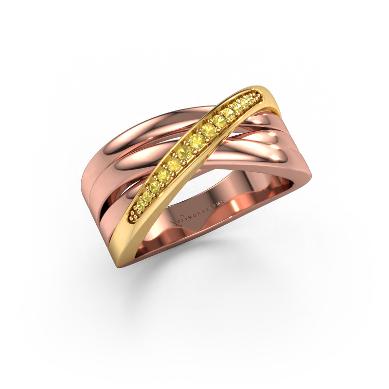 Image of Ring Renna 2 585 rose gold Yellow sapphire 1 mm