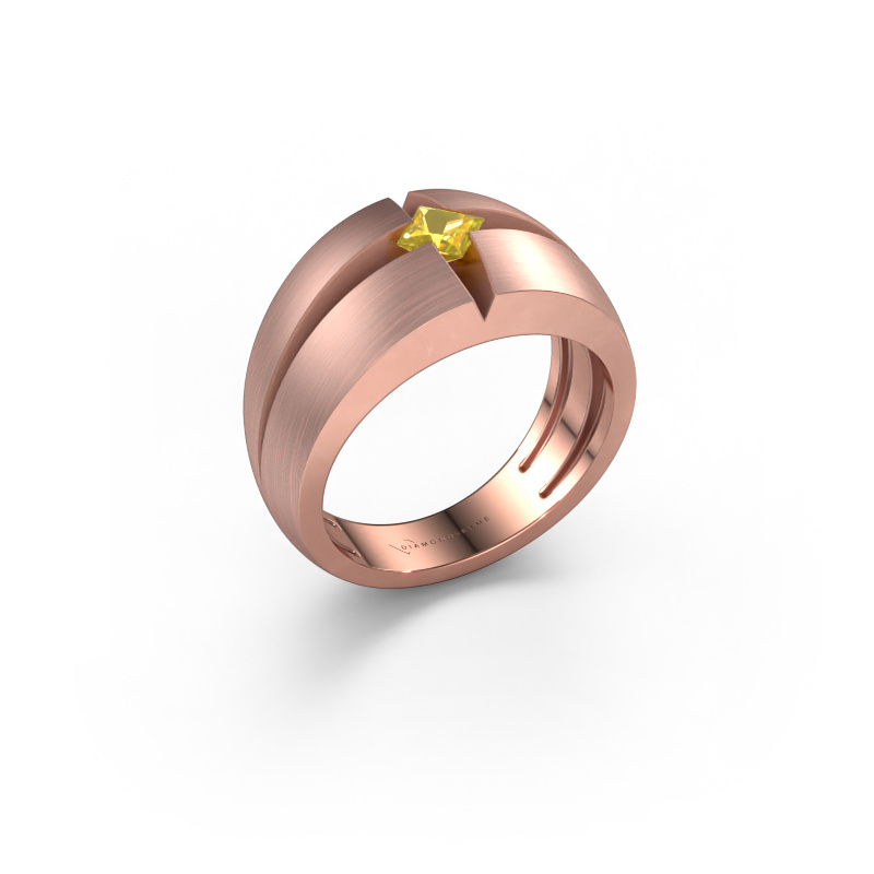 Bild von Herrenring Rens 585 Roségold Gelb Saphir 3.5 mm