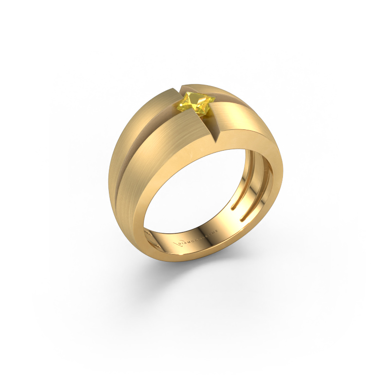 Bild von Herrenring Rens 585 Gold Gelb Saphir 3.5 mm