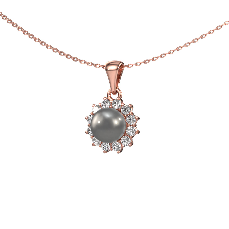 Image of Pendant Rian 585 rose gold Grey pearl 7 mm