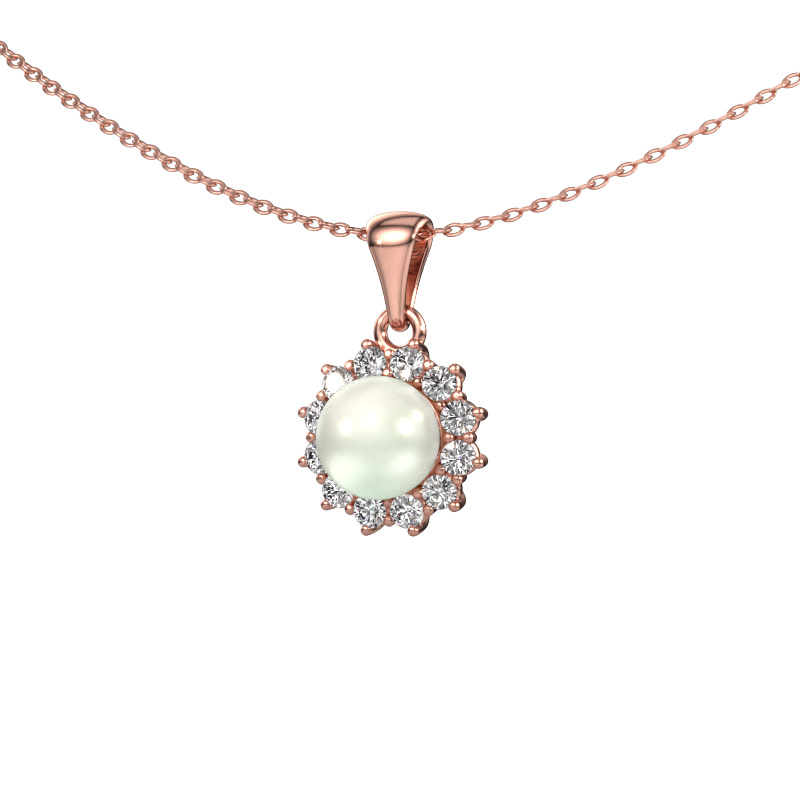 Afbeelding van Hanger Rian 585 rosé goud Witte parel 7 mm