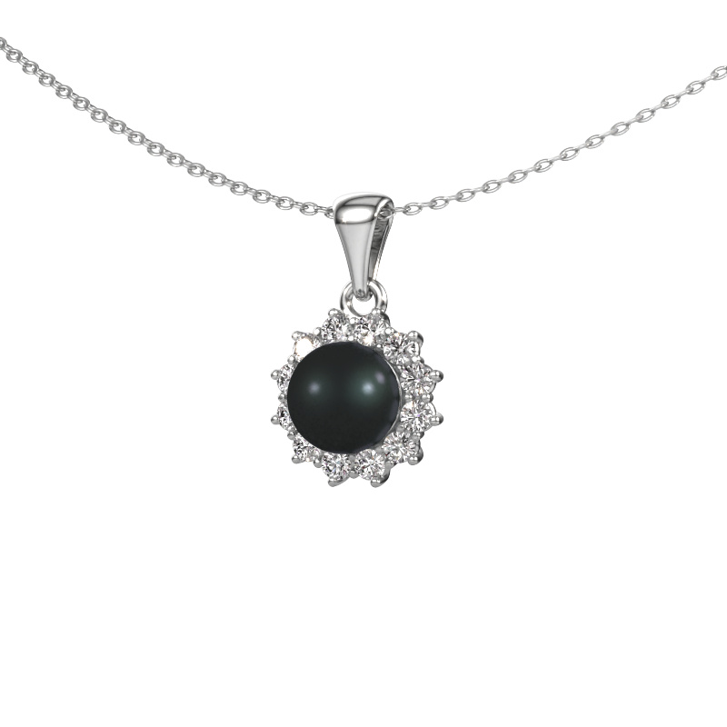 Image of Pendant Rian 585 white gold Black pearl 7 mm