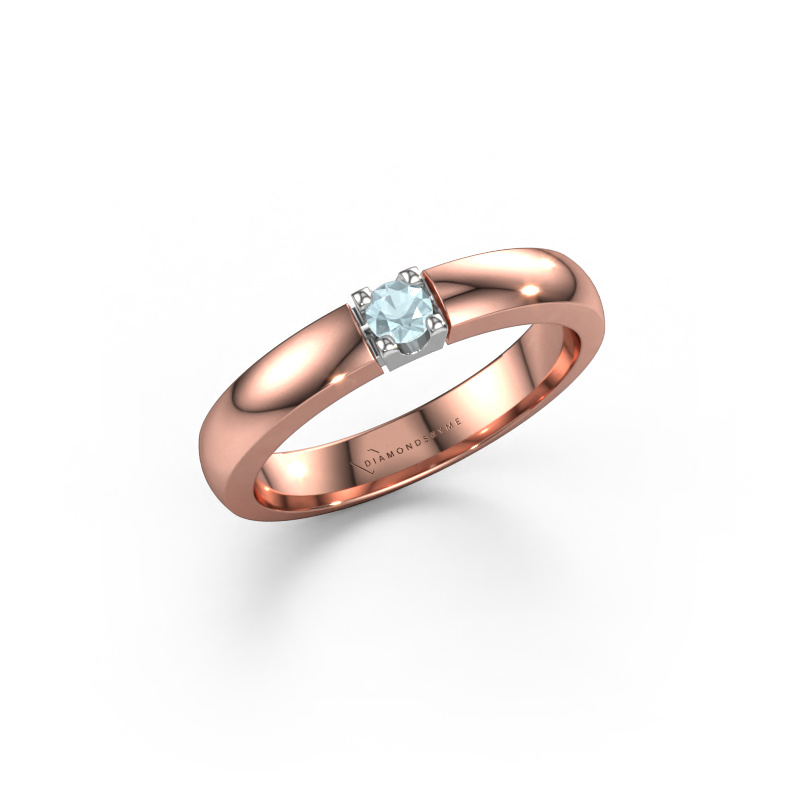 Image of Ring Rianne 1 585 rose gold Aquamarine 3 mm