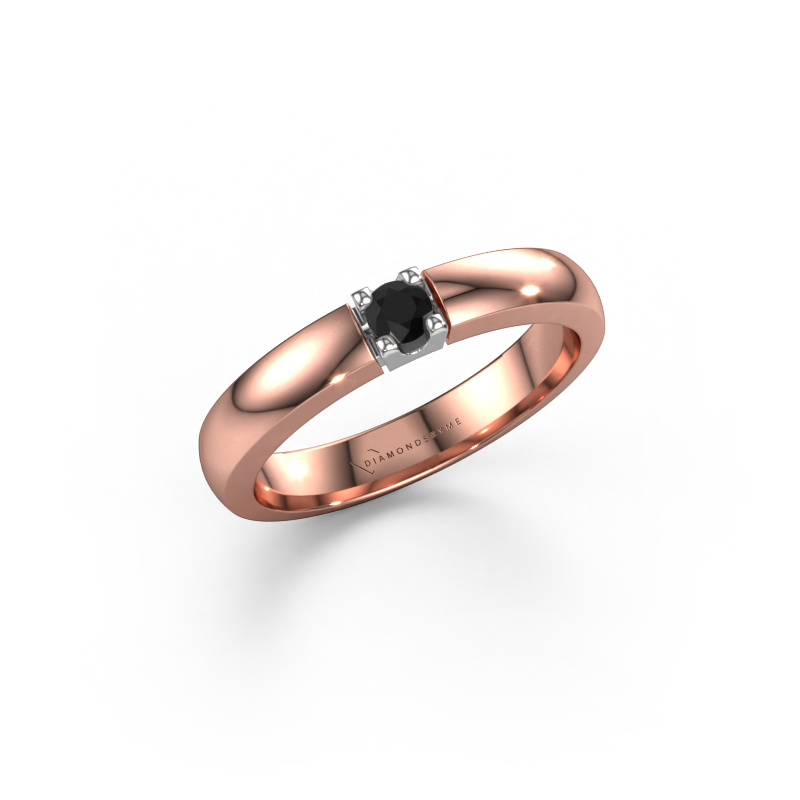 Image of Ring Rianne 1 585 rose gold Black diamond 0.12 crt