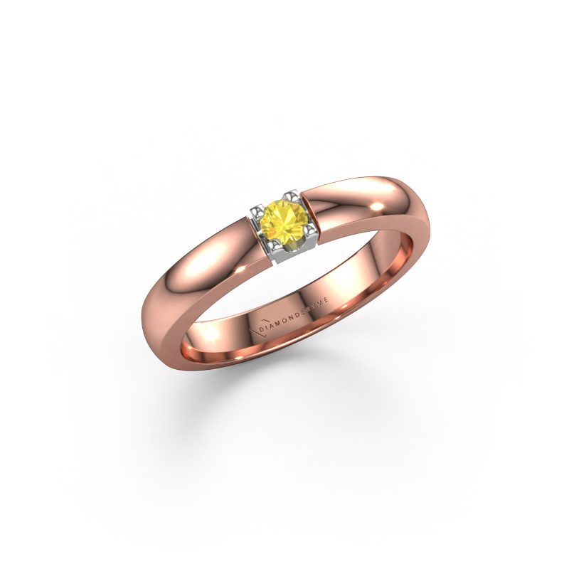 Image of Ring Rianne 1 585 rose gold Yellow sapphire 3 mm