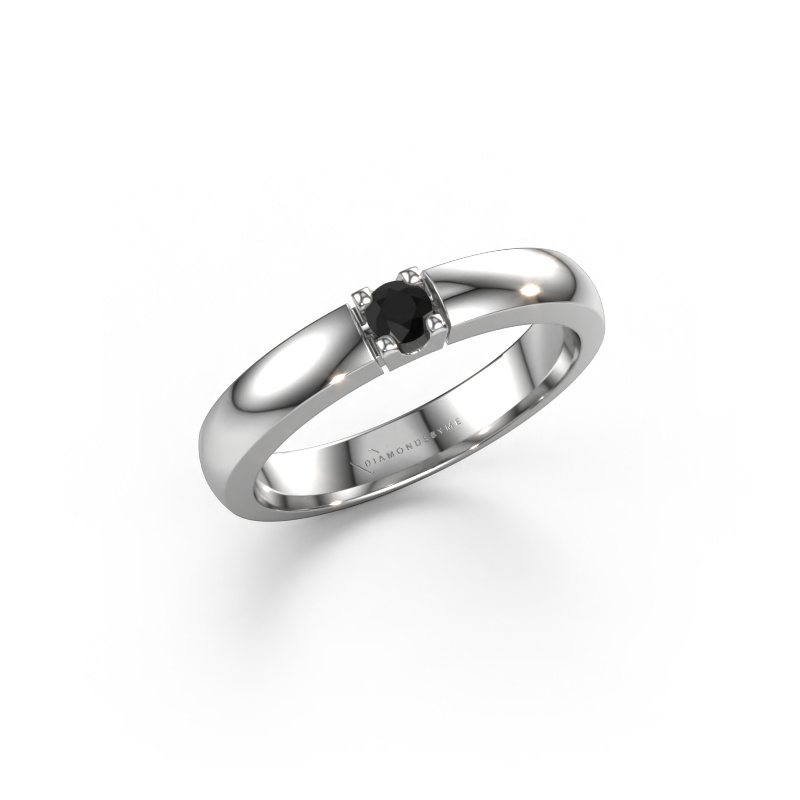 Image of Ring Rianne 1 585 white gold Black diamond 0.12 crt
