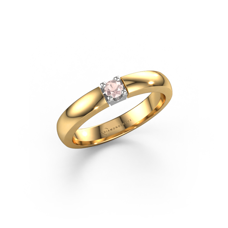 Image de Bague Rianne 1 585 or jaune Champagne morganite 3 mm