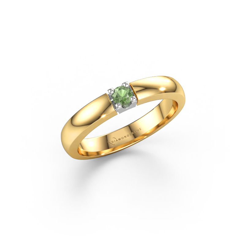 Image de Bague Rianne 1 585 or jaune Vert tourmaline 3 mm