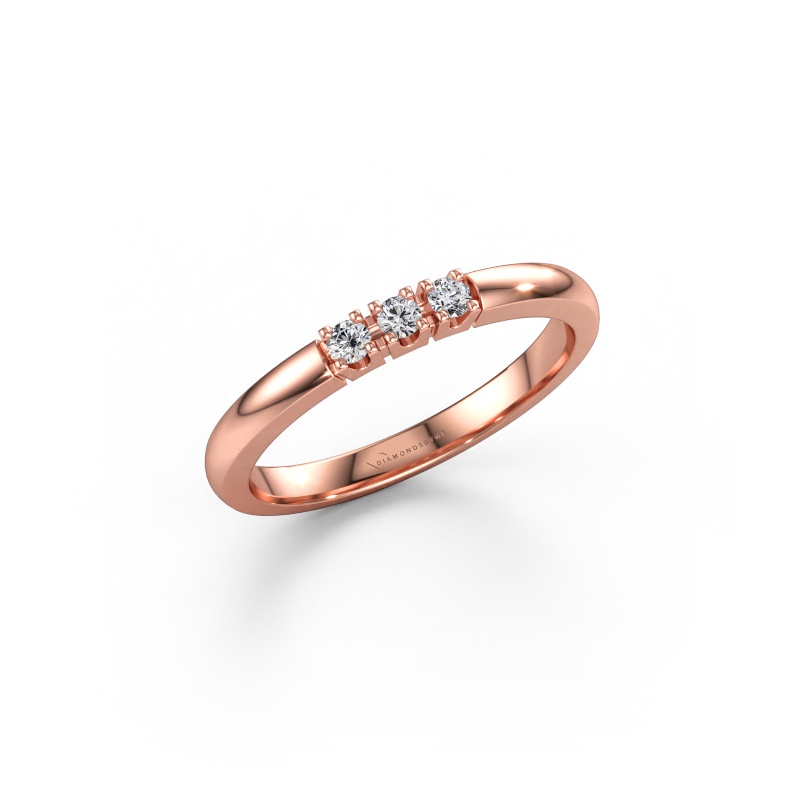 Immagine di Anello Rianne 3 585 oro rosa Diamante lab grown 0.09 crt