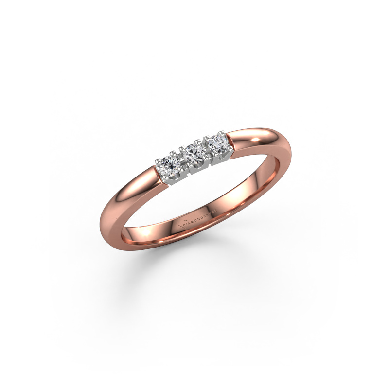 Image of Ring Rianne 3 585 rose gold Diamond 0.09 crt