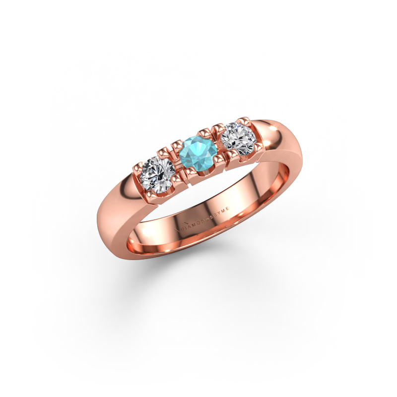 Bild av Ring Rianne 3 585 roséguld Blå topas 3.4 mm