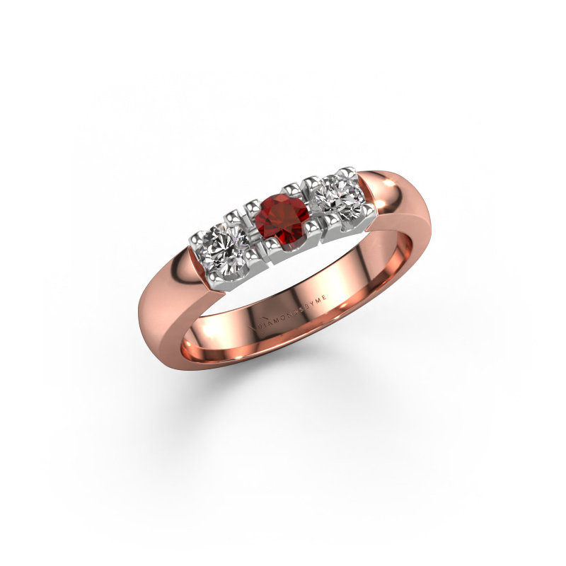 Bild von Ring Rianne 3 585 Roségold Granat 3.4 mm
