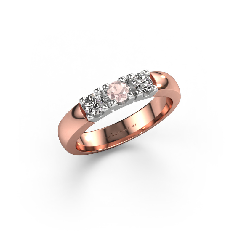 Bild von Ring Rianne 3 585 Roségold Morganit Champagner 3.4 mm