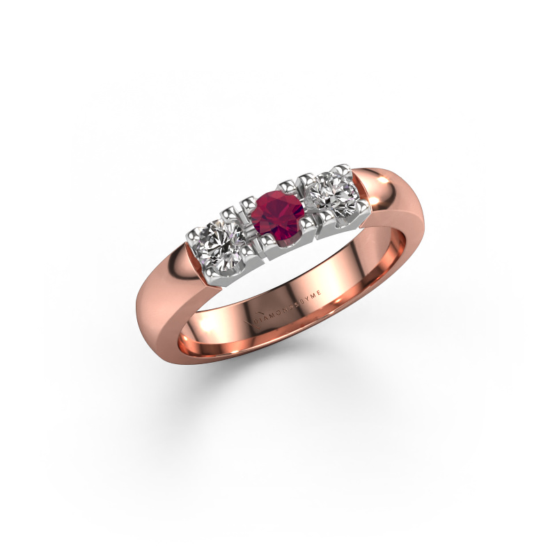 Image of Ring Rianne 3 585 rose gold Rhodolite 3.4 mm