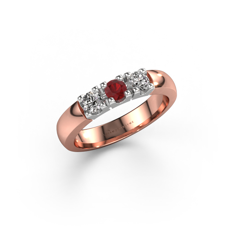 Bild von Ring Rianne 3 585 Roségold Rubin 3.4 mm