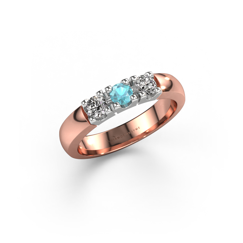 Bild von Ring Rianne 3 585 Roségold Blau Topas 3.4 mm