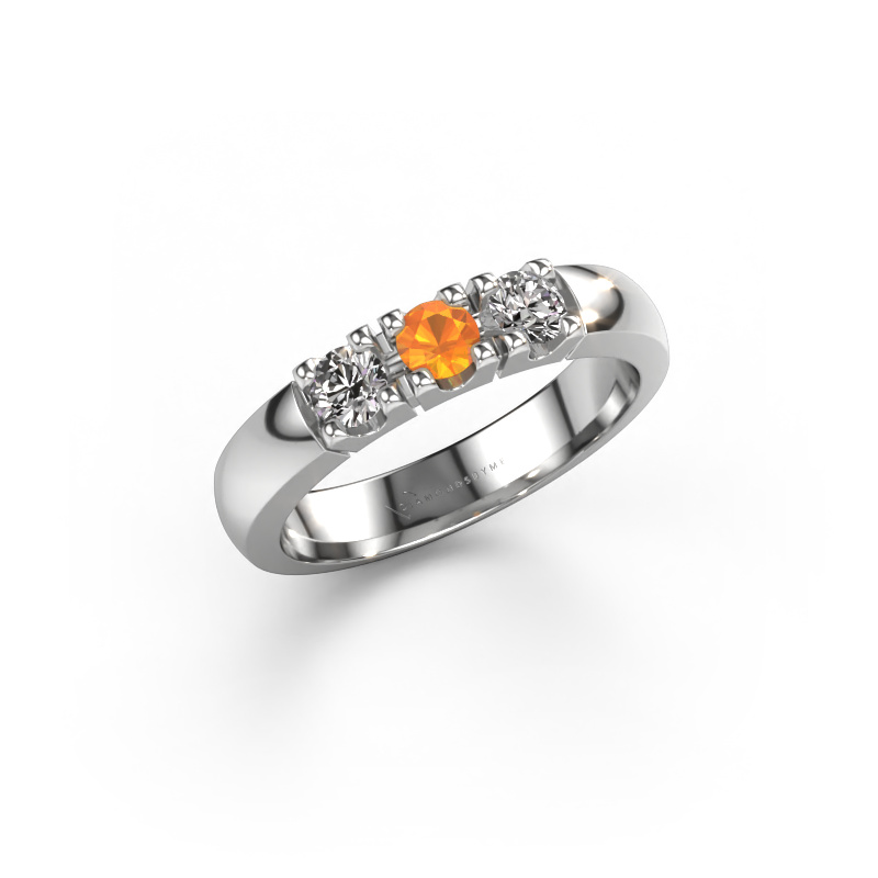 Image of Ring Rianne 3 950 platinum Citrin 3.4 mm