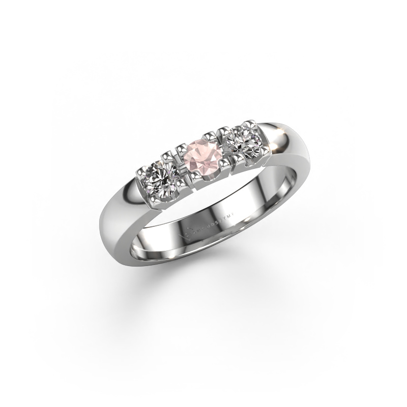 Image of Ring Rianne 3 950 platinum Morganite champagne 3.4 mm