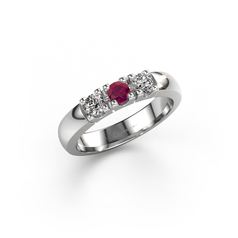Image of Ring Rianne 3 950 platinum Rhodolite 3.4 mm