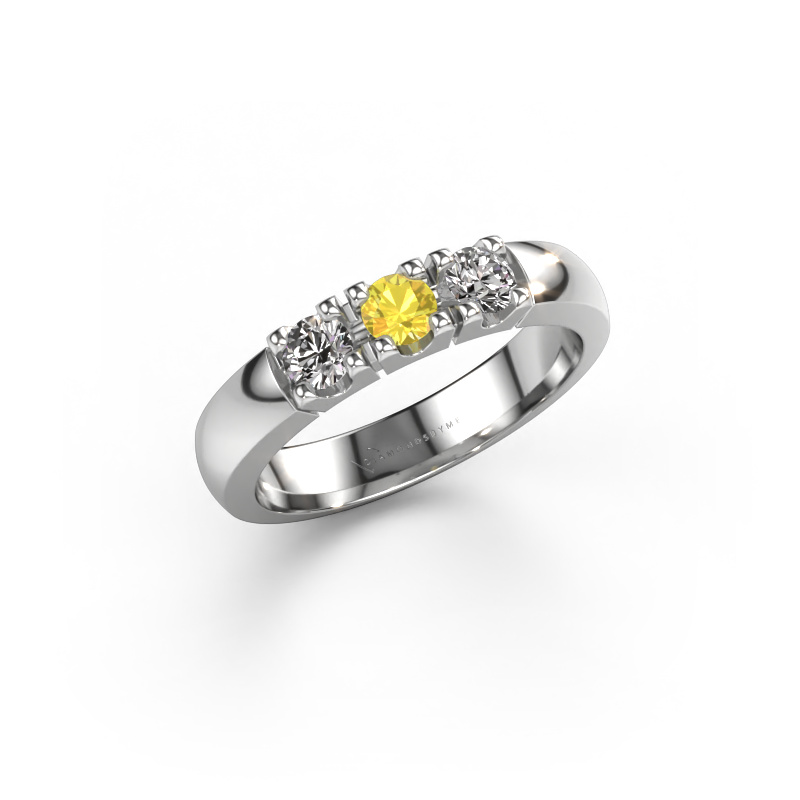 Image of Ring Rianne 3 950 platinum Yellow sapphire 3.4 mm