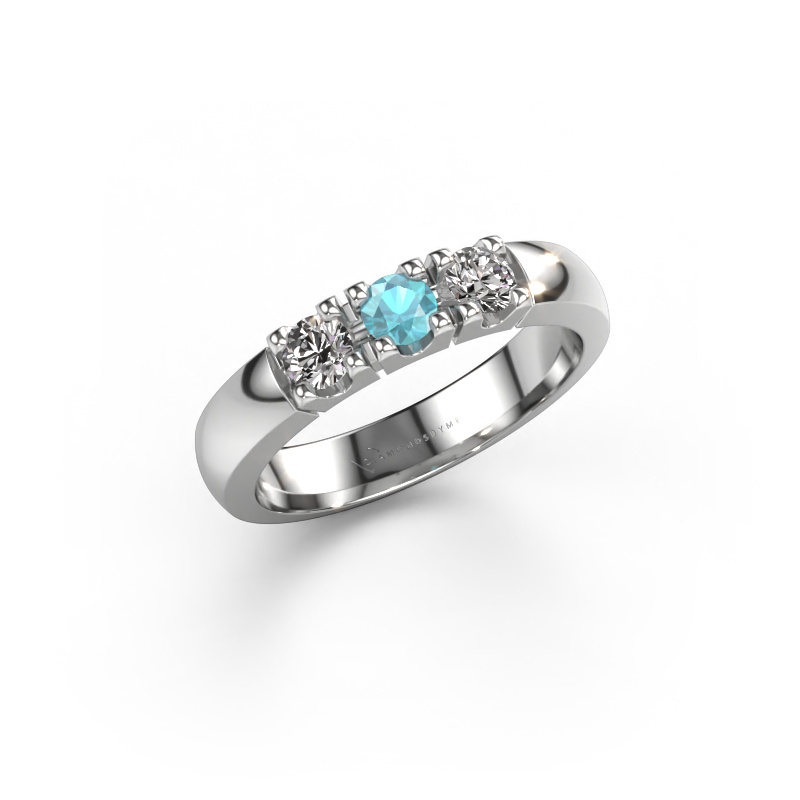Image of Ring Rianne 3 950 platinum Blue topaz 3.4 mm
