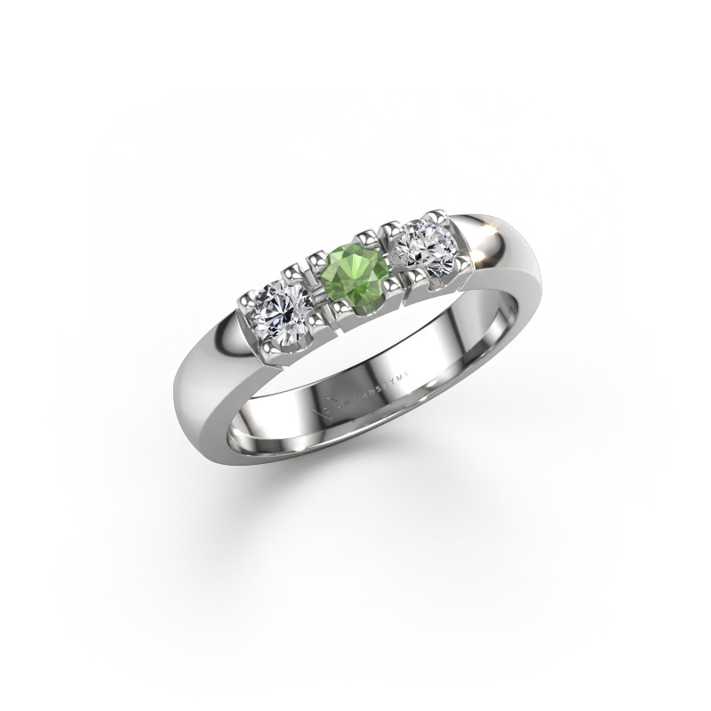 Afbeelding van Ring Rianne 3 950 Platina Toermalijn groen 3.4 mm