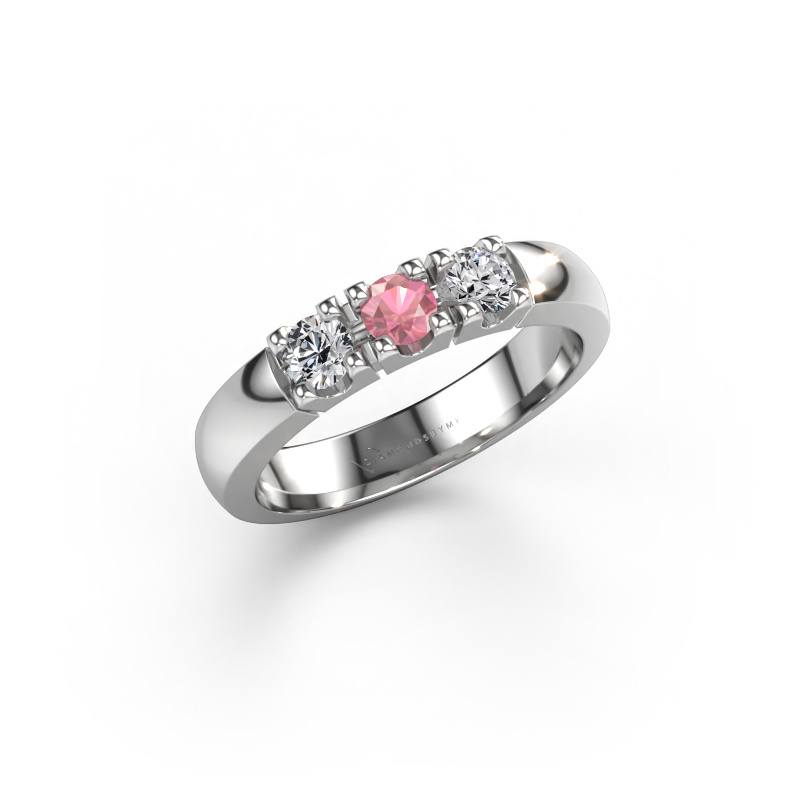 Image of Ring Rianne 3 950 platinum Tourmaline pink 3.4 mm
