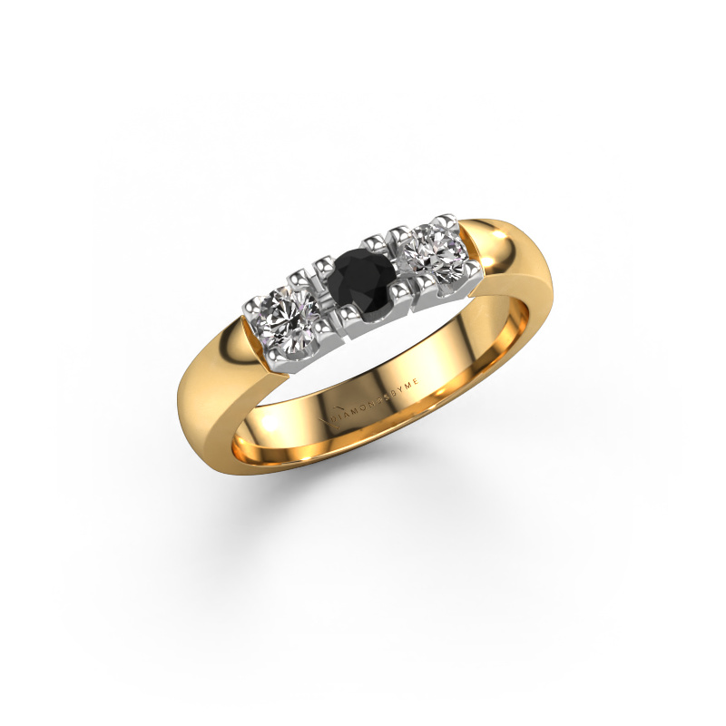 Image of Ring Rianne 3 585 gold Black diamond 0.48 crt