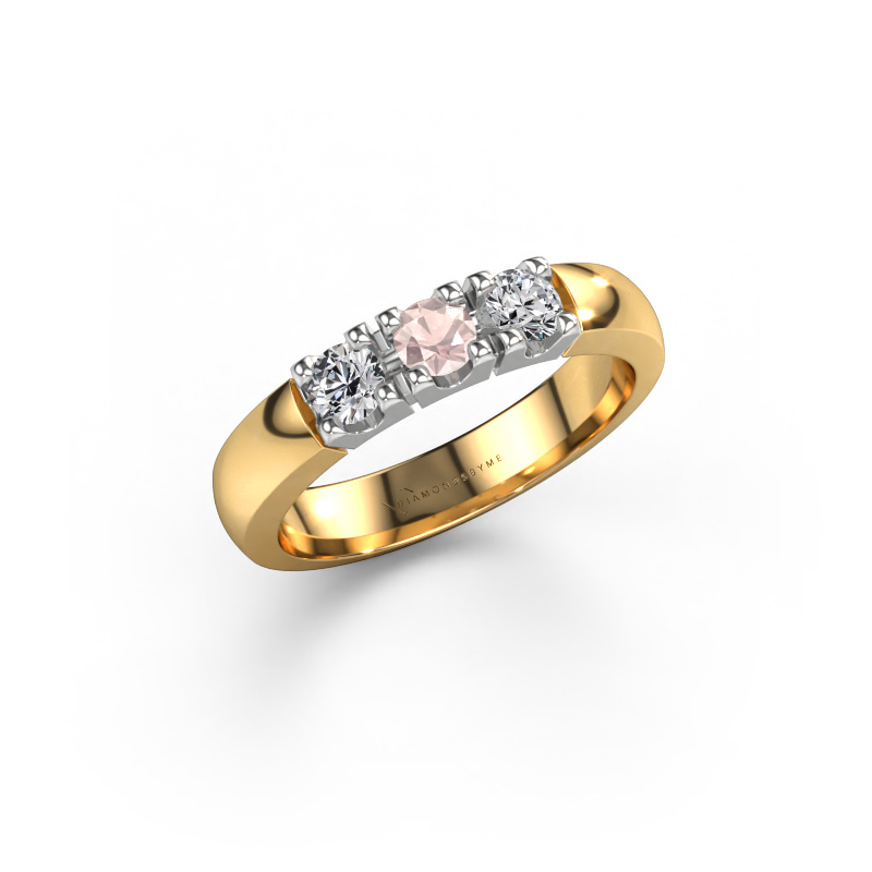 Image of Ring Rianne 3 585 gold Morganite champagne 3.4 mm